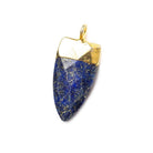 20x10mm Gold Leafed Lapis Lazuli faceted point focal Pendant 1 piece - The Bead Traders