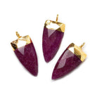 20x10mm Gold Leafed Red Aventurine faceted point focal Pendant 1 piece - The Bead Traders