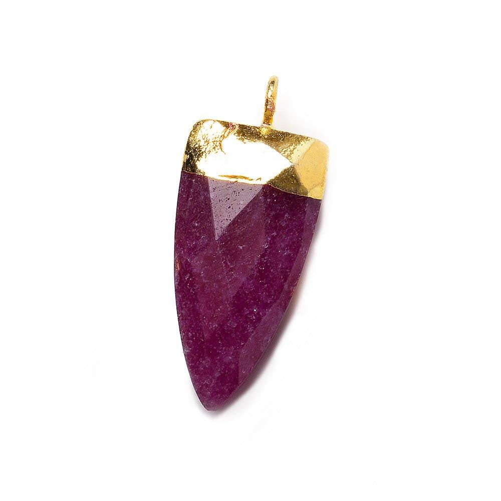 20x10mm Gold Leafed Red Aventurine faceted point focal Pendant 1 piece - The Bead Traders