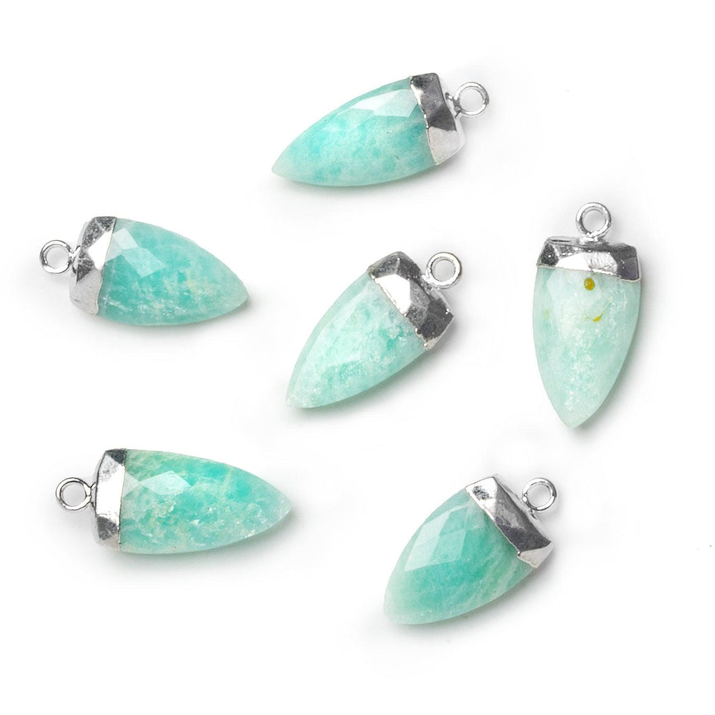 20x10mm Silver Leafed Amazonite Point Pendant 1 piece - The Bead Traders