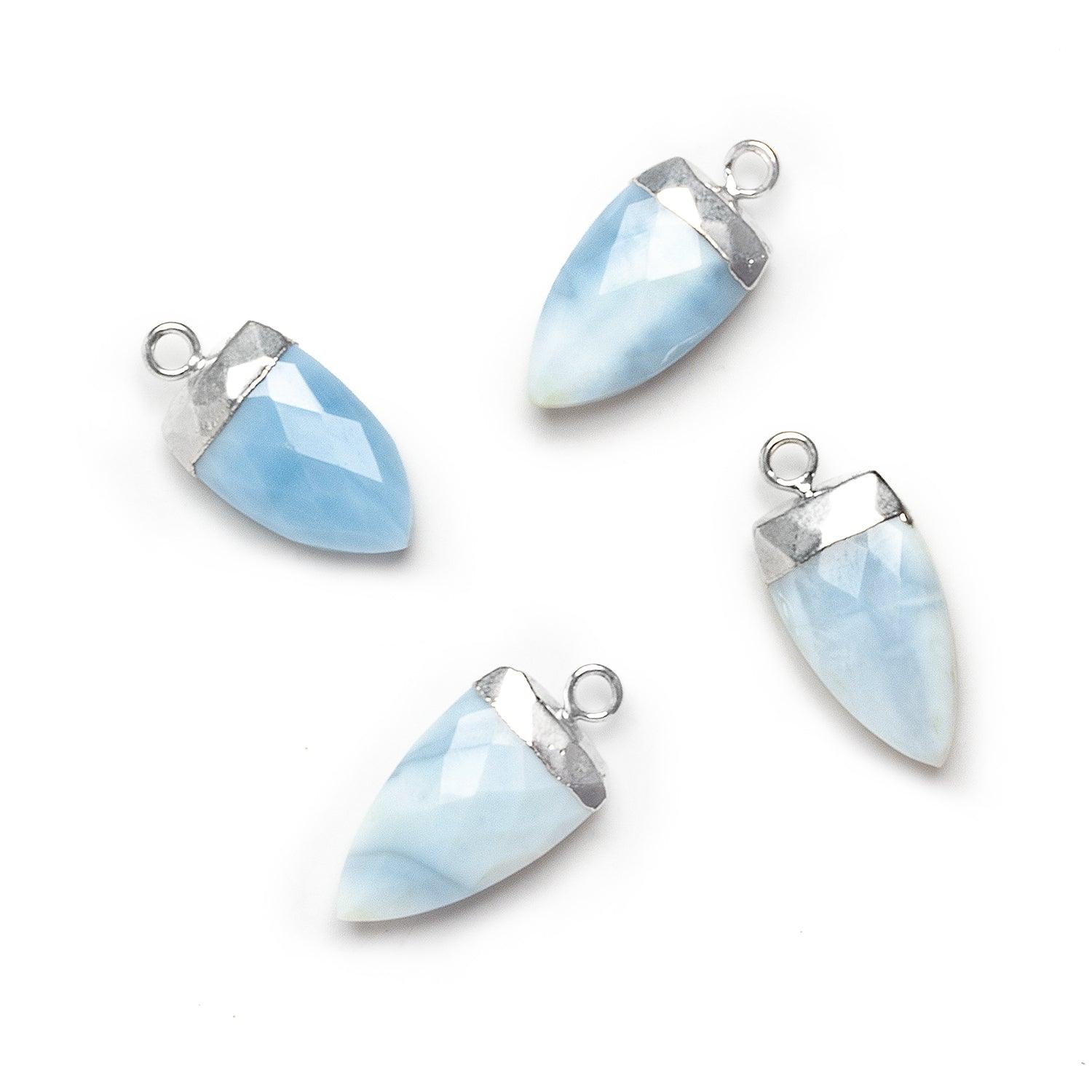 20x10mm Silver Leafed Denim Opal Point Pendant 1 piece - The Bead Traders