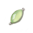 20x11mm Lime Green Chalcedony Marquise .925 Silver Bezel Connector 2 ring charm, 1 piece - The Bead Traders