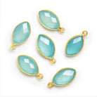 20x11mm Vermeil Bezeled Seafoam Blue Chalcedony Marquise Pendant 1 Bead - The Bead Traders