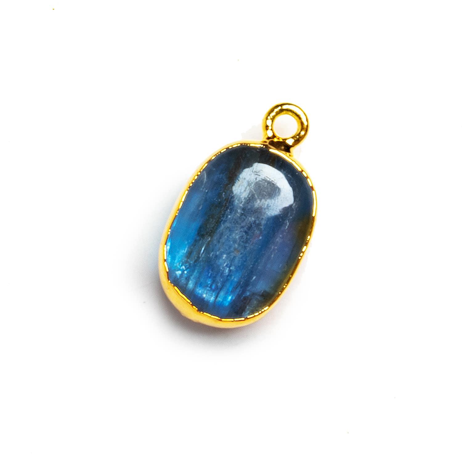 20x12mm Gold Leafed Kyanite Oval Pendant 1 Piece - The Bead Traders