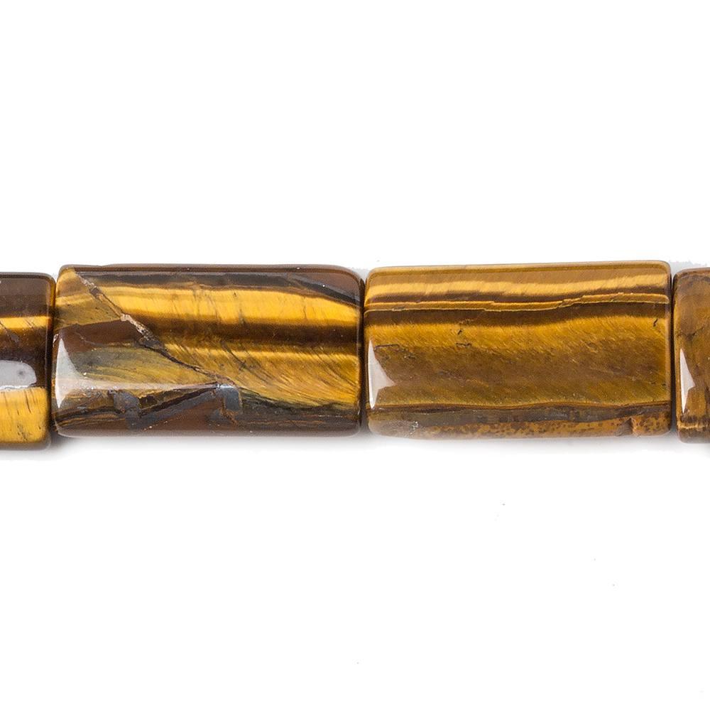 20x12mm Tiger's Eye plain rectangle beads 15.5 inch 19 pieces - The Bead Traders