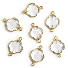 20x14mm Gold Leafed Crystal Quartz Flower Connector - The Bead Traders