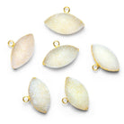 20x14mm Gold Leafed Drusy Half Moon Pendant 1 Bead - The Bead Traders