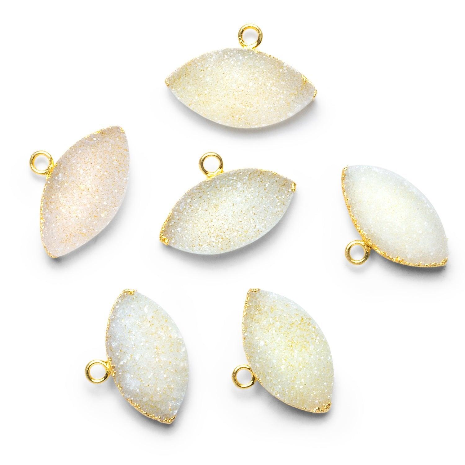 20x14mm Gold Leafed Drusy Half Moon Pendant 1 Bead - The Bead Traders