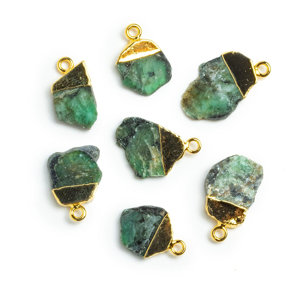 20x14mm Gold Leafed Emerald Slice Pendant 1 piece - The Bead Traders