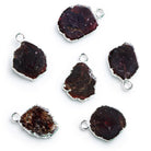 20x14mm Silver Leafed Garnet Slice Pendant 1 Bead - The Bead Traders