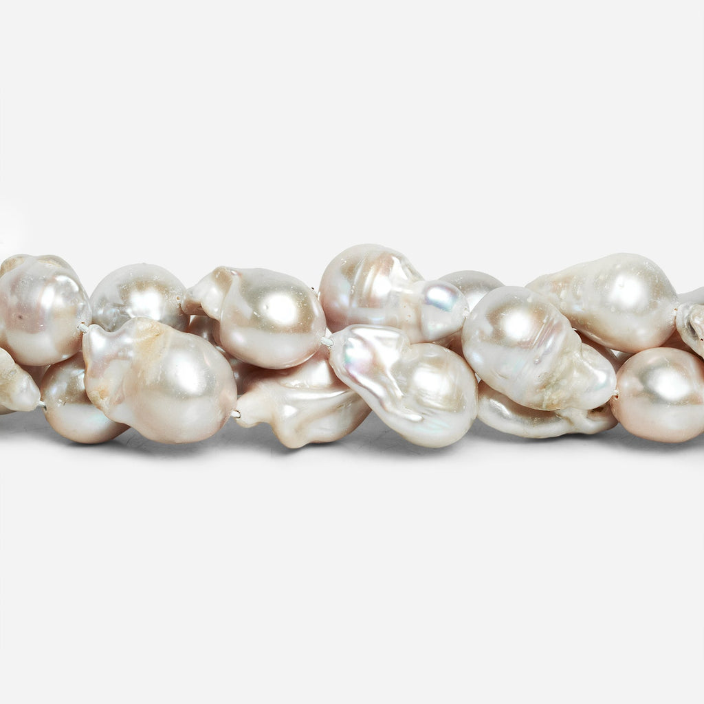 20x14mm White Ultra Baroque Pearls 16 inch 18 pieces - The Bead Traders