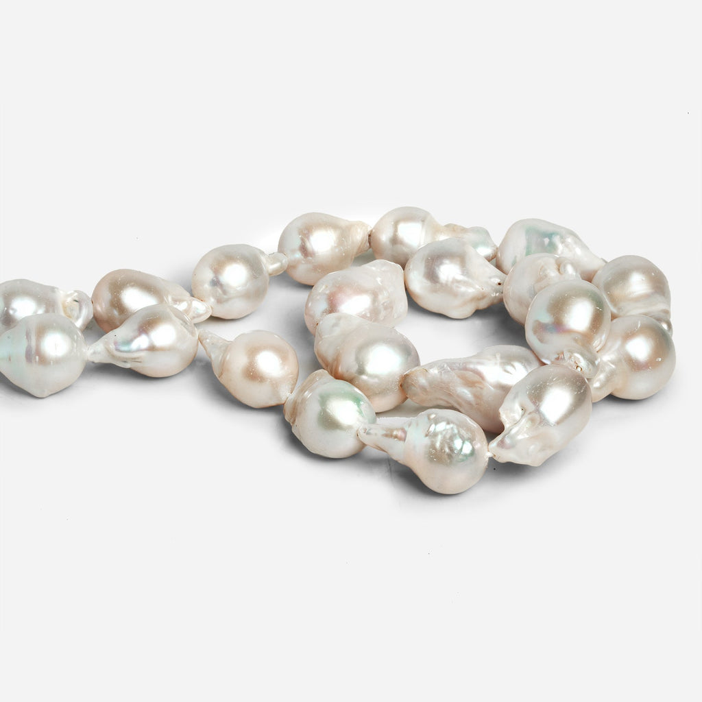 20x14mm White Ultra Baroque Pearls 16 inch 18 pieces - The Bead Traders