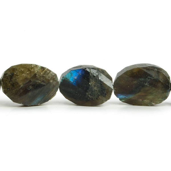 20x15-25x18mm Labradorite barrel faceted oval beads 10 inch 11 pieces