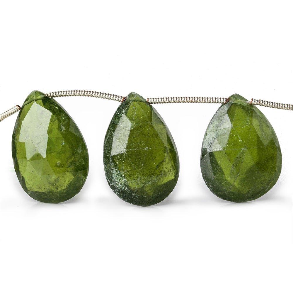 20x15-26x18mm Idocrase faceted pear briolette beads 8 inch 11 pieces - The Bead Traders