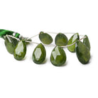 20x15-26x18mm Idocrase faceted pear briolette beads 8 inch 11 pieces - The Bead Traders