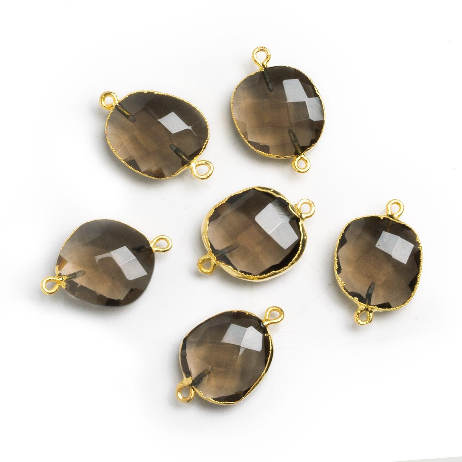20x15mm Gold Leafed Smoky Quartz Connector 1 piece - The Bead Traders