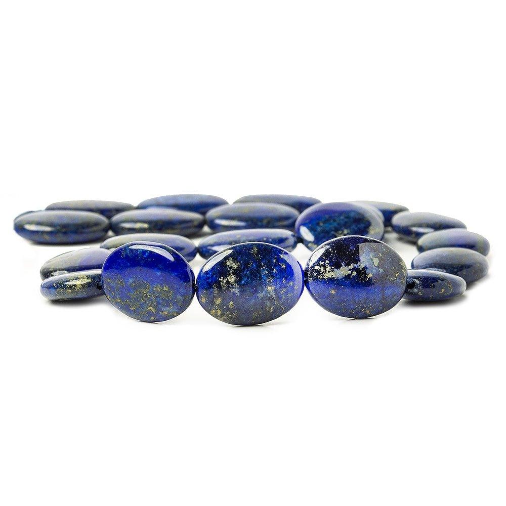 20x15mm Lapis Lazuli plain ovals 16 inch 20 beads - The Bead Traders
