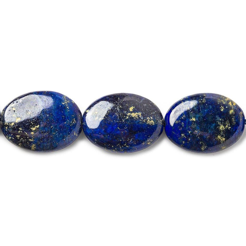 20x15mm Lapis Lazuli plain ovals 16 inch 20 beads - The Bead Traders