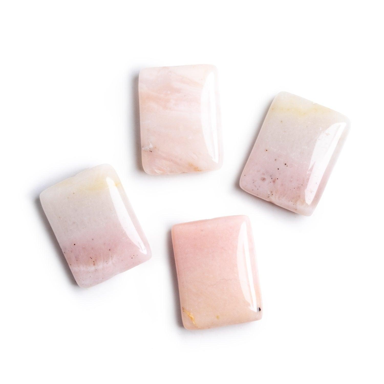 20x15mm Pink Peruvian Opal Rectangle Focals Set of 4 - The Bead Traders