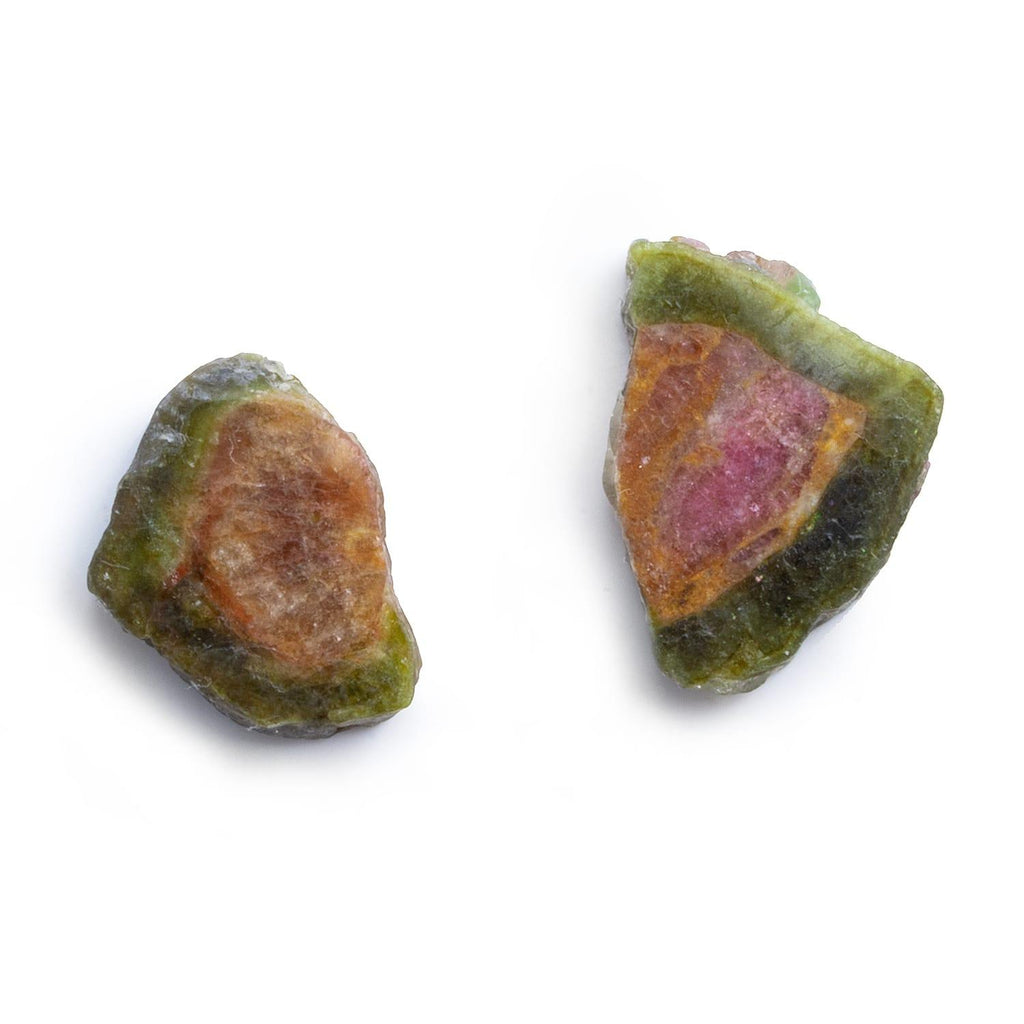 20x15mm Watermelon Tourmaline Slice Beads - Set of 2 - The Bead Traders