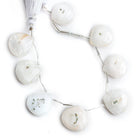 20x21mm Solar Quartz Top Drilled Plain Heart Beads 8 inch 7 pieces - The Bead Traders