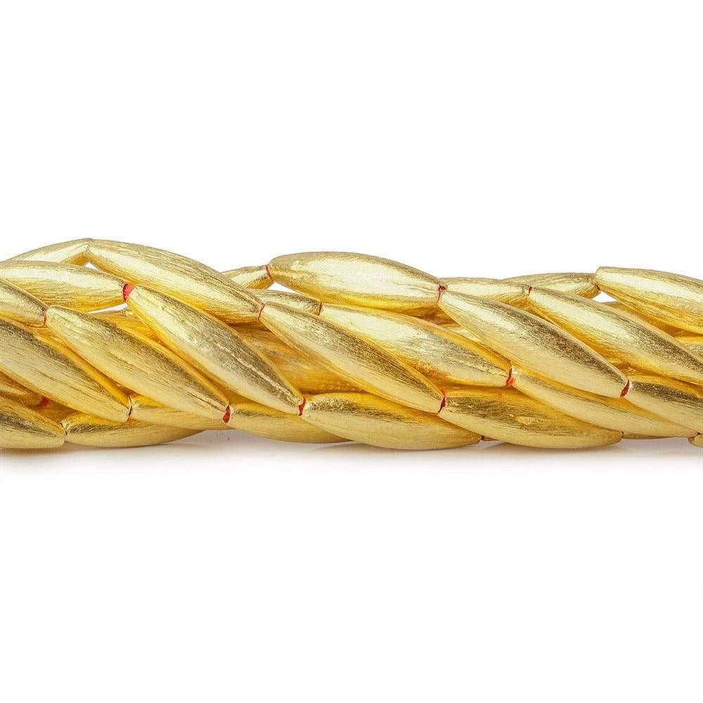 20x5mm 22kt Gold Plated Copper Brushed Marquise 8 inch 11 pcs - The Bead Traders