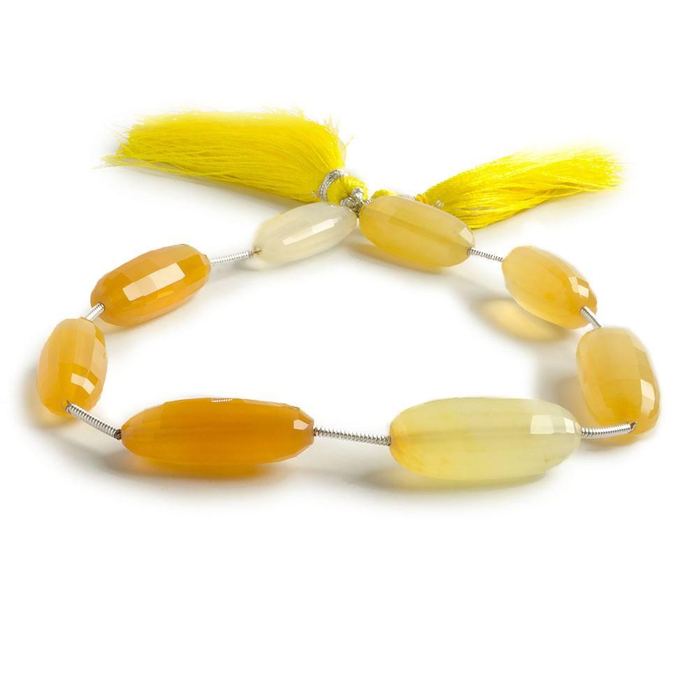 20x8mm Golden Chalcedony fully body faceted oval Beads 9 inch 8 pieces - The Bead Traders