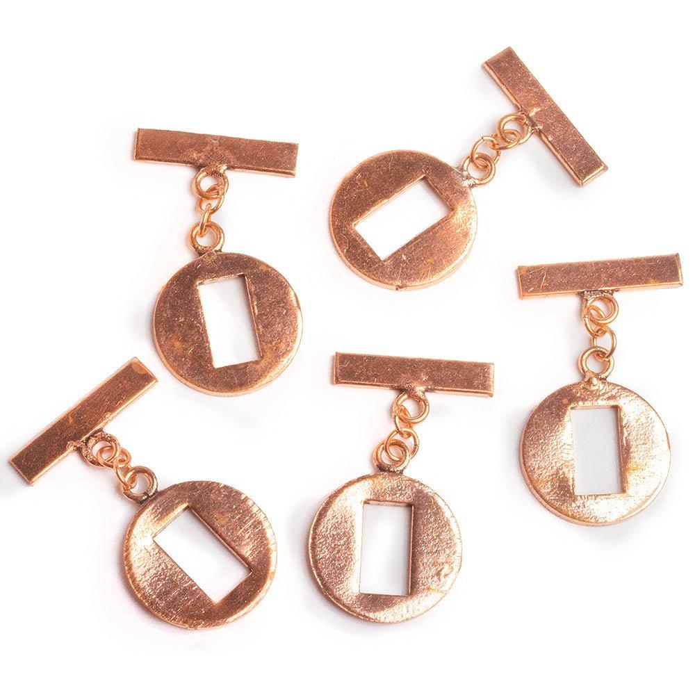 21mm Copper Disc Toggle Set - Pack of 5 pieces - The Bead Traders