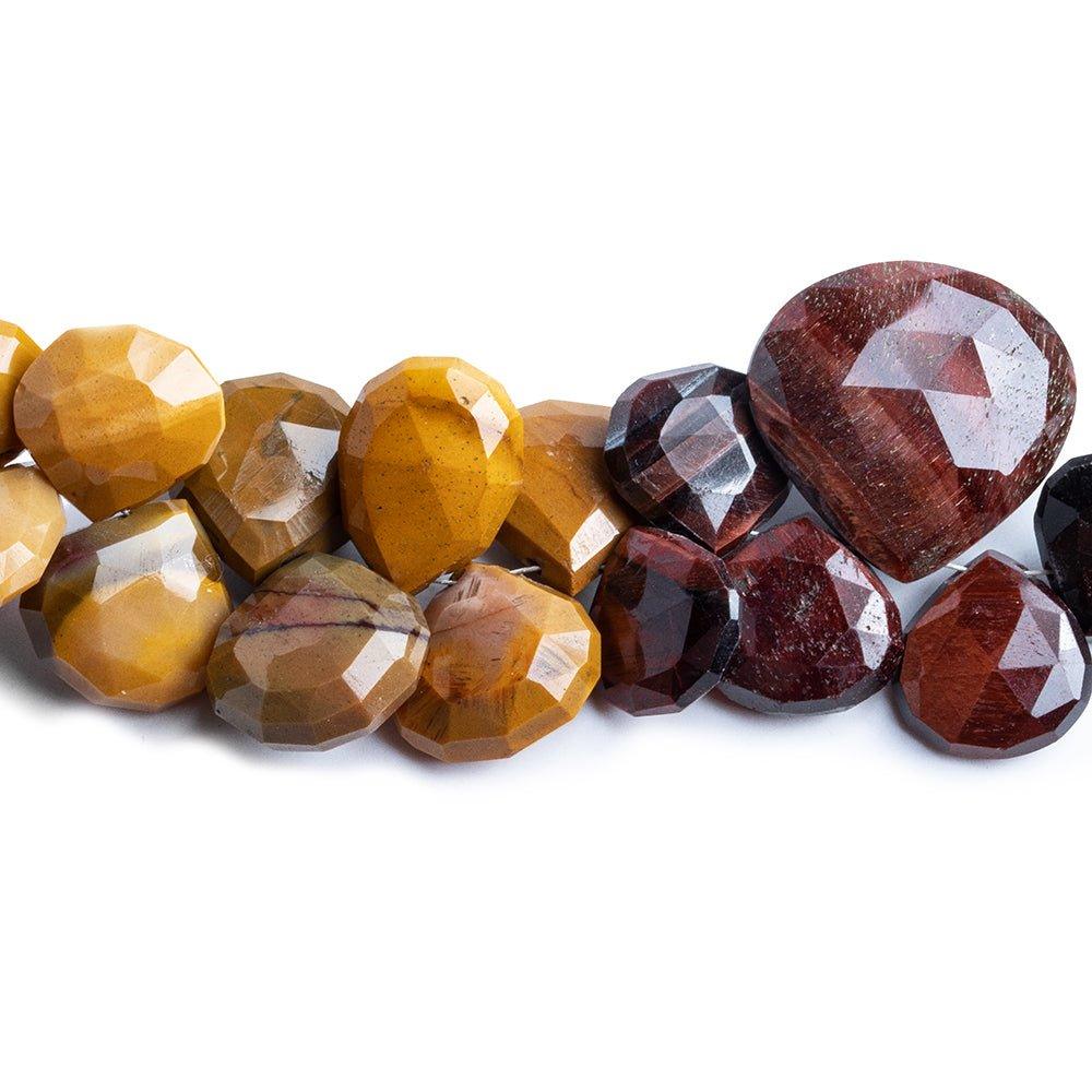 21mm Multiple Gemstone Faceted Heart Beads 9 inches 42 beads - The Bead Traders
