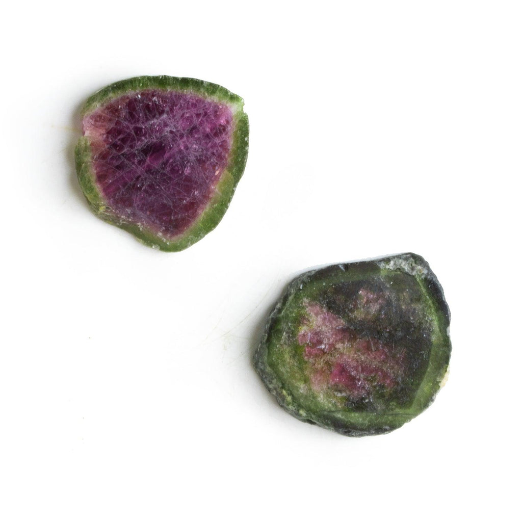 21mm Watermelon Tourmaline Slice Beads - Set of 2 - The Bead Traders