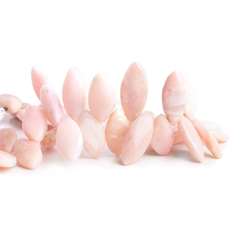 21x11mm-28x13mm Pink Peruvian Opal Plain Marquise Beads 9 inch 40 pieces - The Bead Traders
