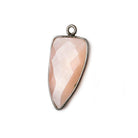 21x11mm Black Gold Bezel Angel Skin Peach Moonstone faceted point - The Bead Traders