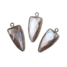 21x11mm Black Gold Bezel Chocolate Moonstone faceted point Pendant - The Bead Traders