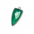 21x11mm Black Gold Bezel Green Onyx faceted point 1 focal bead - The Bead Traders