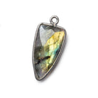 21x11mm Black Gold Bezel Labradorite faceted point Pendant 1 focal bead - The Bead Traders