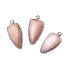 21x11mm Black Gold Bezel Pink Peruvian Opal faceted point - The Bead Traders
