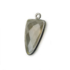 21x11mm Black Gold Bezel Platinum Grey Moonstone faceted point 1 focal bead - The Bead Traders
