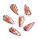 21x11mm Black Gold Bezel Sunstone faceted point 1 focal bead - The Bead Traders