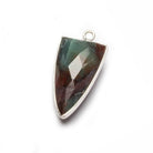 21x11mm Silver Bezel Chrysocolla faceted point 1 focal bead - The Bead Traders