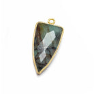 21x11mm Vermeil Bezel Chrysocolla faceted point 1 focal bead - The Bead Traders