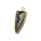 21x11mm Vermeil Bezel Platinum Grey Moonstone faceted point 1 focal bead - The Bead Traders