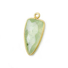 21x11mm Vermeil Bezel Prehnite faceted point 1 focal bead - The Bead Traders