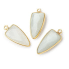 21x11mm Vermeil Bezel White Moonstone faceted point 1 focal bead - The Bead Traders