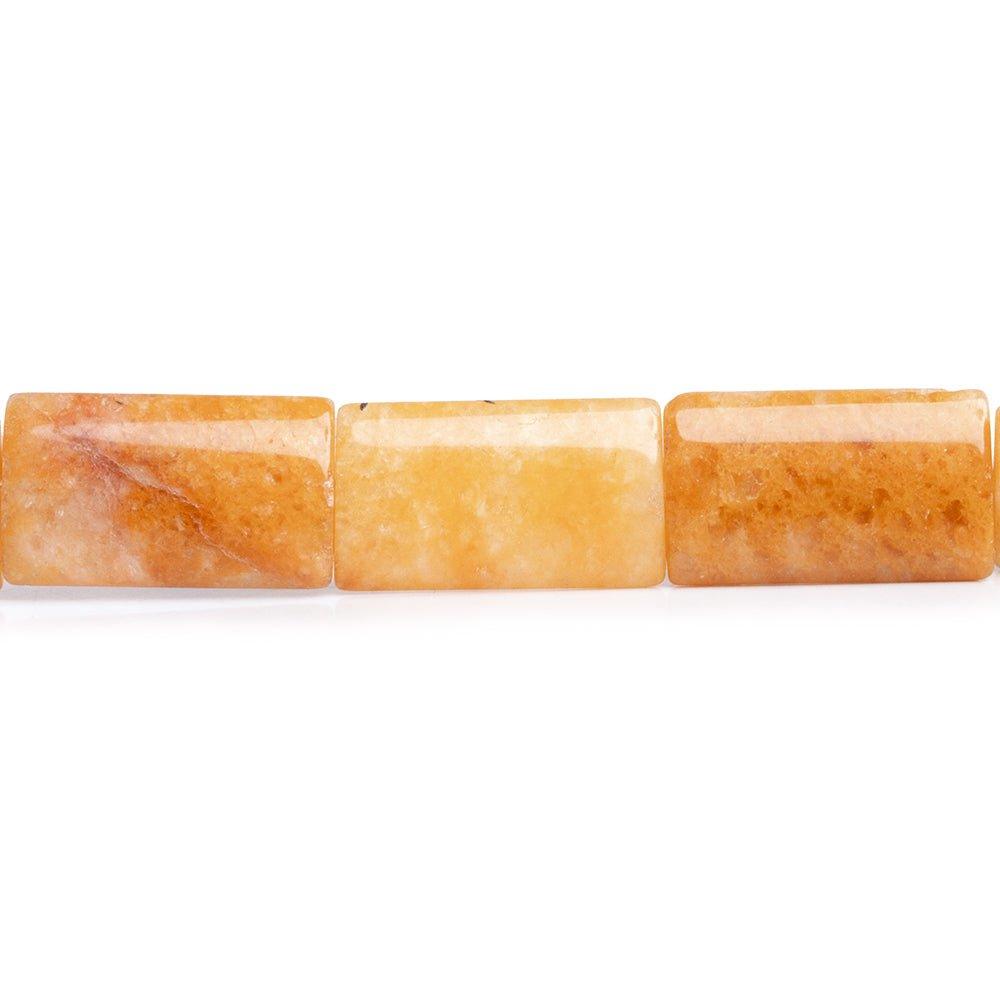 21x12mm Multi Yellow Jade Plain Rectangle 15 inches 19 beads - The Bead Traders