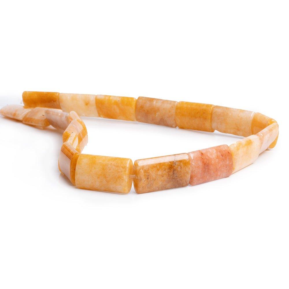 21x12mm Multi Yellow Jade Plain Rectangle 15 inches 19 beads - The Bead Traders
