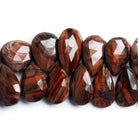 21x14mm Red Tiger's Eye Faceted Pears 8 inch 31 beads - The Bead Traders