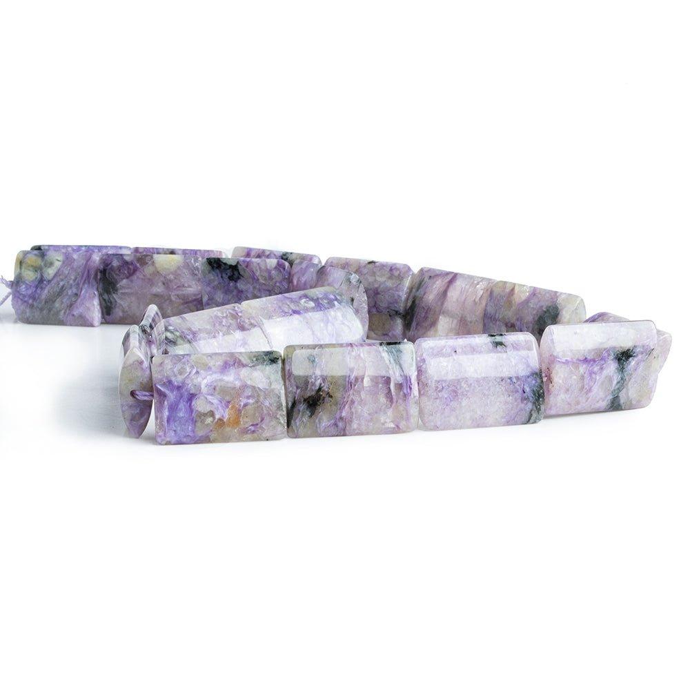 21x15mm Charoite plain rectangle beads 16 inch 19 pieces - The Bead Traders