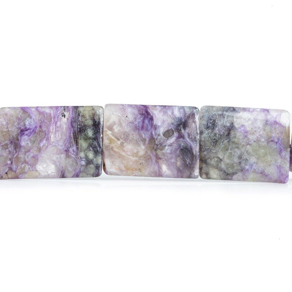 21x15mm Charoite plain rectangle beads 16 inch 19 pieces - The Bead Traders