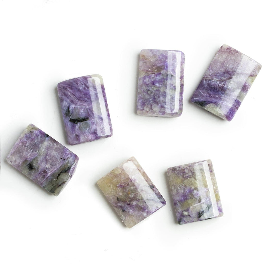 21x15mm Charoite Plain Rectangle Focal 2 Beads - The Bead Traders