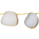 21x17-30x26mm Gold Leafed White Drusy freeform strand of 5 beads - The Bead Traders
